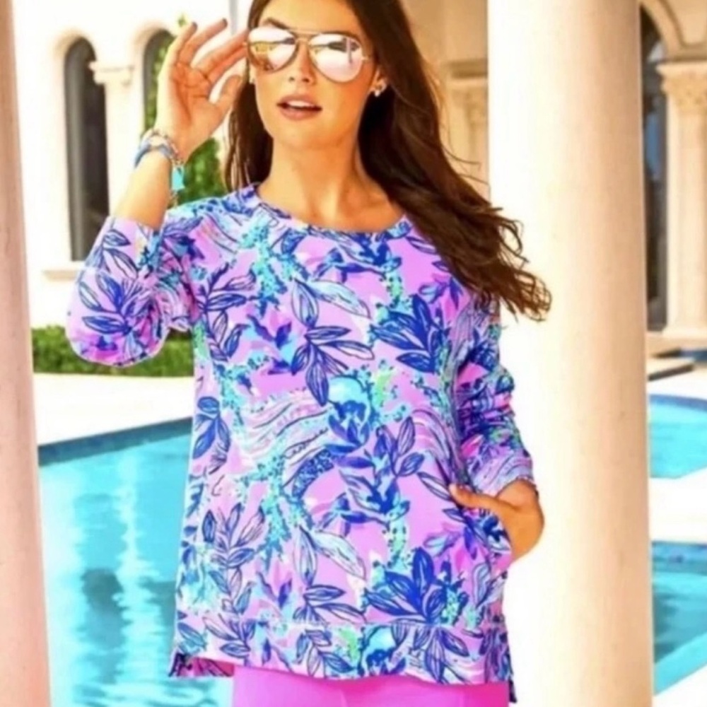 Lilly Pulitzer Luxletic Just A Lil Jelly Beach Comber Pullover Sweatshirt Small